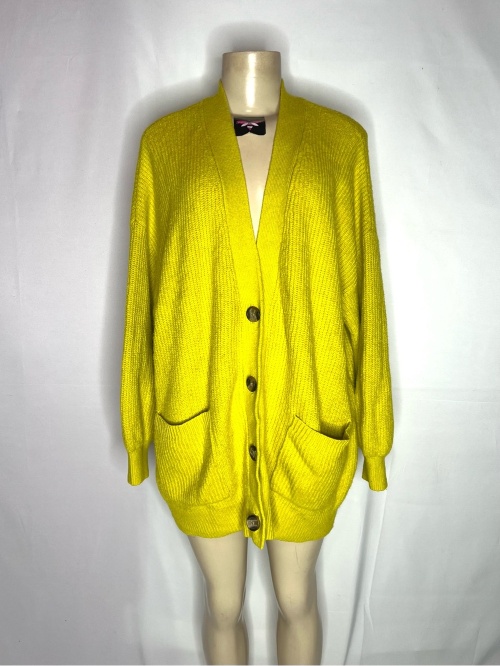 Aerie Yellow Button-Front Women's Cardigan Sweater Sz M